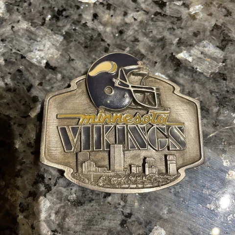 Vintage NFL Minnesota Vikings Metal Belt Buckle Limited Release Collectors 1989 Cover