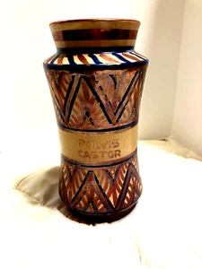 VINTAGE ART POTTERY VASE EXCLUSIVELY FOR ETHAN ALLEN IN SPAIN COPPER/BLUE - Picture 1 of 12