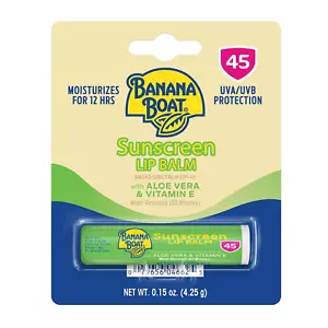 Sunscreen Lip Balm SPF 45 with Aloe Vera & Vitamin E, 0.15Oz | Lip SPF, Aloe Ver - Picture 1 of 12