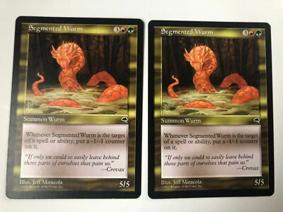 2x  Segmented Wurm Vintage Tempest Magic Cards LP , COMBINED SHIPPING - Image 1 of 2
