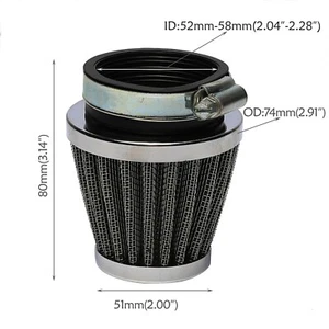 52mm Motorcycle Air Filters Pod Intake Filter Cleaner for Dirt Bike ATV Moped - Picture 1 of 5