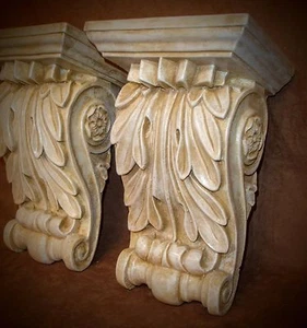 Par clásico de apliques de pared de hoja de Acanthus - Imagen 1 de 3