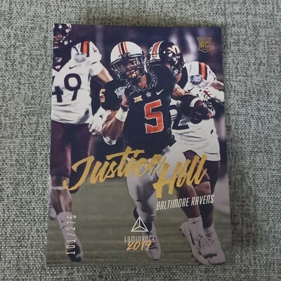 2019 Panini Luminance Gold #157 Justice Hill #D / 275 - Image 1 of 2