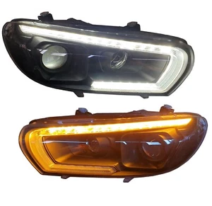 Faro negro para VW Scirocco 08-14 LED luz de marcha diurna intermitente dinámico - Imagen 1 de 5