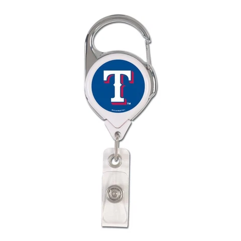Texas Rangers Retractable Metal Badge Holder [NEW] MLB Key Chain ID Ring Cover