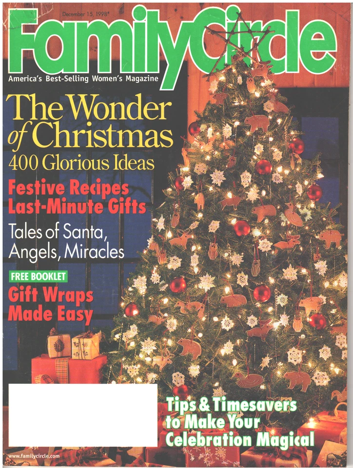 FAMILY CIRCLE Magazine December 15 1998 Christmas Ideas Recipes Tales Gift Wraps - Image 1 of 1