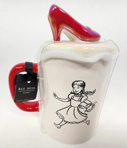 Rae Dunn There's No Place Like Home Wizard Of Oz Mug  With Ruby Slippers topper - Picture 1 of 4