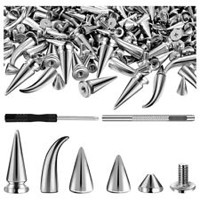 150 Sets Silver Mixed Shape Spikes and Studs Cone Croc Spikes Leather Rivet4315