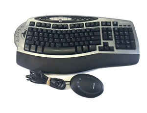 Microsoft Wireless Optical Keyboard 5000 w/USB Receiver-Black-Silver/No Mouse