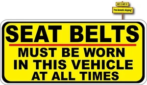 Taxi Bus Limos Trucks Cars Seat Belt Warning Safety Decal Sticker p353 - Picture 1 of 1