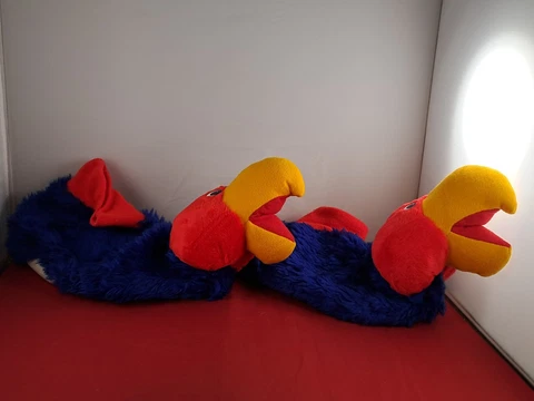 Vtg KU University of Kansas Jayhawks Plush SLIPPERS Men's Size XL *534 Cover