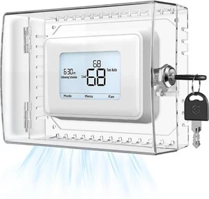 Large Thermostat Lock Box Cover with Key, Clear Lock... - Picture 1 of 6