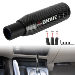 Universal BRIDE Aluminum Carbon Fiber Automatic Car Gear Stick Long Shift Knob - Picture 1 of 9