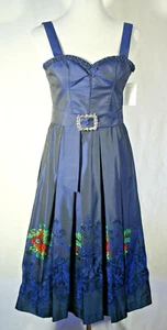  Trachtenkleid elegantes Kleid Sommerkleid Wenger Petra blau Stickerei Seide 32 - Foto 1 di 9