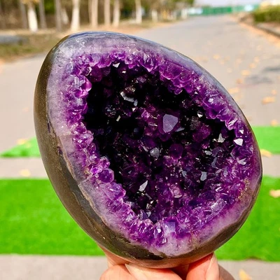 1.57LB Natural agate Amethyst geode quartz cluster crystal specimen Healing - Image 1 of 4