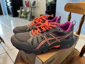 Zapatilla deportiva Asics Gel Venture 7 GS gris naranja con cordones para mujer 6 - Imagen 1 de 5