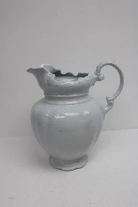 Brocca Lrg 12" antica Alfred Meakin LTD Royal Ironstone lavaggio volant bianca vintage - Foto 1 di 9