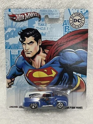 Hot Wheels Pop Cultrure Superman 56 Ford F-100 Panel DC Comics Real Riders 2012 - Image 1 of 3
