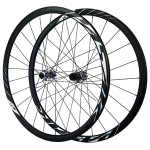 700C Gravel Road Bike Wheelset 24H Straight Rim 30mm Depth Disc Brake 6 Pawl Hub - Picture 1 of 36