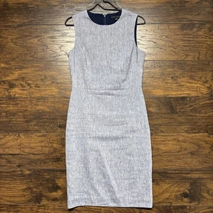 Antonio Melani Damen ärmelloses Leinen Bleistiftkleid - blau meliert - Größe 6 - Bild 1 von 5