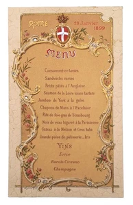 Menu - BALLO A CORTE - 28 gennaio 1899 - UMBERTO I - Savoia - Regno - Picture 1 of 1