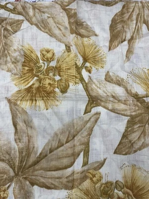 Verrain Mallee Gold Green Cream Linen Fabric 27" Square Sample #20 - Image 1 of 4