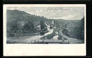 Ansichtskarte Fornsbach, Ortspartie mit Fluss und Kirche - Picture 1 of 2