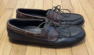 Timberland Black & Brown Leather Boat Shoes Deck Shoes Size 13 - Picture 1 of 14