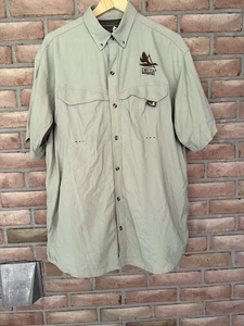 Dixie Decoys Apparel-Delta Waterfowl short  Sleeve Button Khaki size Large - 🦆 - Picture 1 of 2