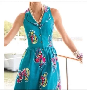 Lilly Pulitzer Women's Sherlynn Dress I've Got Butterflies Size 0 - Picture 1 of 9