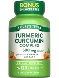 Nature's Truth Turmeric Curcumin 500mg | 120 Capsules | with Black Pepper... - Picture 1 of 7