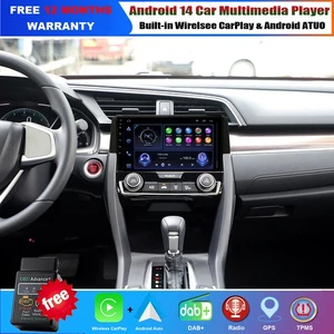 CarPlay Android14 Head Unit DAB Car Radio For Honda Civic 2015-2020 Video SatNav - Picture 1 of 23