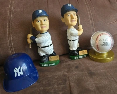 Babe Ruth Lou Gehrig Cooperstown Bobble Head HOF Baseball Yankees Memorabilia  - Image 1 of 4