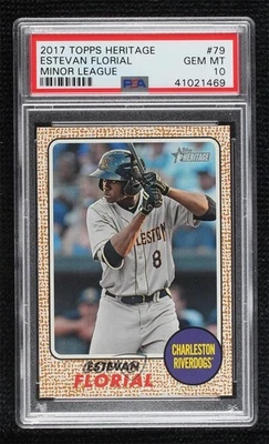 2017 Topps Heritage Minor League Edition Estevan Florial #79 PSA 10 GEM MT - Image 1 of 2
