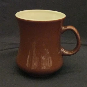 Taza de café clásica cerámica marrón blanco brillante restaurante vajilla taza vintage - Imagen 1 de 12