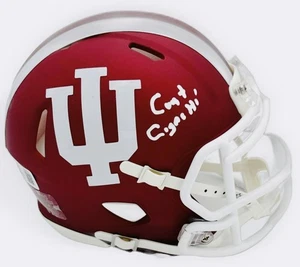 CURT CIGNETTI SIGNIERT INDIANA HOOSIERS MINI FOOTBALL HELM AUTOGRAMM BAS HOLO K2 - Bild 1 von 2