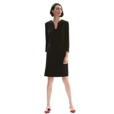 MM Lafleur Black 3/4 Sleeve Alice Stretch Twill Dress Size 12 - Image 1 of 4