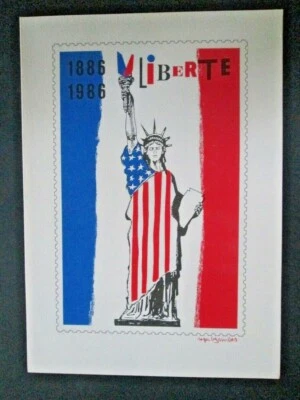 France - US Joint "CENT OF STATUE OF LIBERTY" Official Philatelic Document 1986 - Image 1 of 4