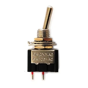 Mini Kippschalter 2 Polig 1UM 2 Stellungen 250V 3A Miniatur Schalter Micro Chrom - Bild 1 von 3