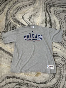 Majestic MLB Chicago Cubs 2007 Grey Gray T-Shirt Retro Vintage Y2K - Mens XL - Afbeelding 1 van 9