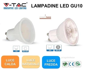 LAMPADINA FARETTO LED GU10 4,5W 6W 7,5W 10W V-TAC SPOT GU10 FARO - Foto 1 di 18