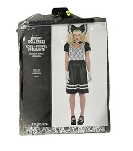 Creepy Doll Scary Dark Side  Dress Up Halloween Adult Costume Size S/M Free Ship - Picture 1 of 2