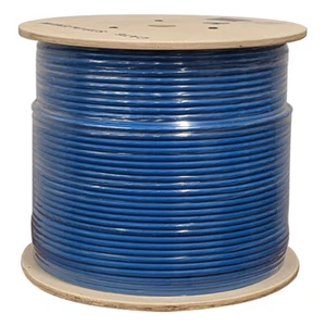 Cable F/UTP Cat 6 1000 ft lámina de cobre desnudo sólido blindado Plenum 550 Mhz azul - Imagen 1 de 4