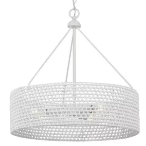 Progress Lighting Sugar Reef 22 in. 3-Light Cottage White Coastal Shaded Pendant - Picture 1 of 8