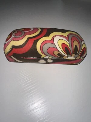 VERA BRADLEY SUNGLASSES OR EYEGLASSES CASE PUCCINI BROWN YELLOW PINK WHITE - Image 1 of 4