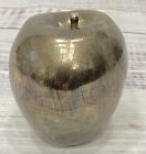 Vintage Brass Chrome Silver Plated Apple Paperweight Large Size With Stem -Heavy
