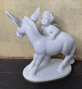 Gerold & Co Tettau Bavaria Cherub Angel Boy Donkey Whisperer Porcelain Figurine - Picture 1 of 20