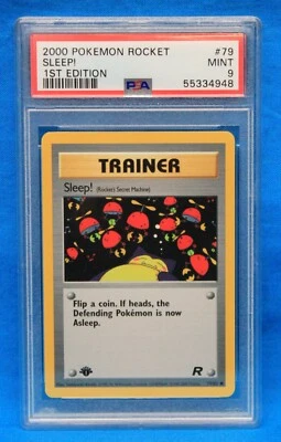 2000 POKEMON ROCKET # 79 TRAINER SLEEP! PSA 9 MINT # 55334948 FIRST EDITION - Image 1 of 2