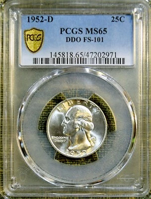 1952-D PCGS MS65 FS-101 Doubled Die Obverse Washington Quarter - TOP POP 5/0 - Image 1 of 3