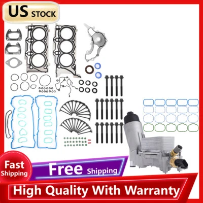 Juntas de cabezal + enfriador de aceite y carcasa de filtro de aceite para Chrysler 200 300 2011-16 3,6 L Foto 1 de 4